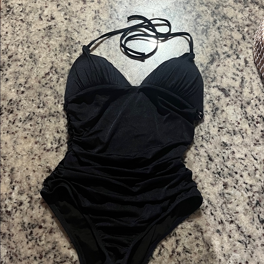 Victoria's Secret Black Ruched Bikini